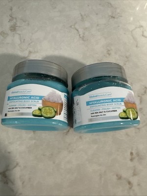   2 Pack of Global Beauty Care Hyaluronic Acid Exfoliating Body Scrub 6 oz New