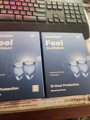2-NEW Satisfyer Feel Confident  Menstrual Cups *FREE SHIPPING*
