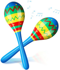 7.87 Inches Fiesta Wooden Maracas 2 Pcs Noisemaker for Mexican Fiesta Musical Ma