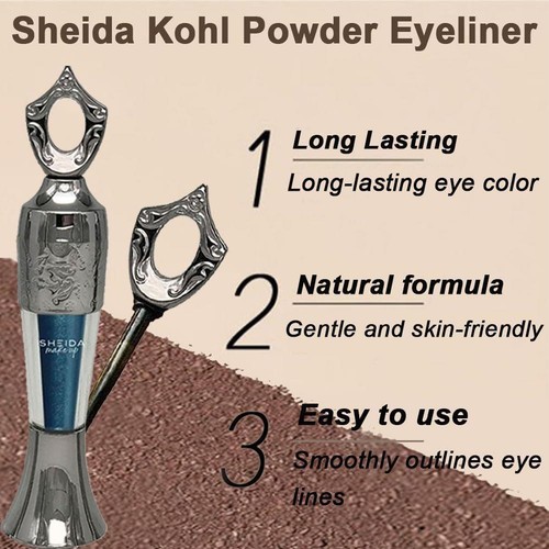 Sheida Kohl Powder Eye-liner Waterproof Quick Drying Smooth Liquid Natural. - Picture 11 of 15