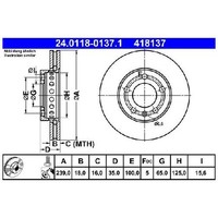 2X Bremsscheibe Vorne FüR VW Polo 6V 9A 9N 1.2 1.4 1.6 1.8 1.9 95 Bis 09 ATE BBY
