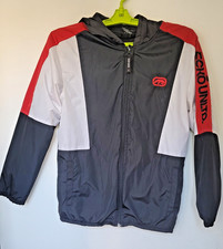 Ecko Unltd Boys Jacket Red/ White/Black Light Windbreaker Hooded Sz 14