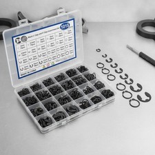 Carbon Steel C & E Clips Assortment Set, 1015 pcs, 24 Sizes for Machinery