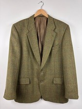 Vintage Alias Peek Cloppenburg Check Tweed Wool Blazer Green Mens Size 52