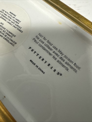 POTTERY BARN Gold Leaf CANDLE Or Fragrance Or Jewelry TRAY 11.5” x 4.5” Display - Picture 5 of 7