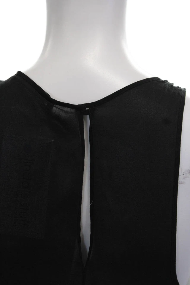 Gucci Women Sleeveless Silk Tunic Black Round Neck Size S - Image 4 of 4