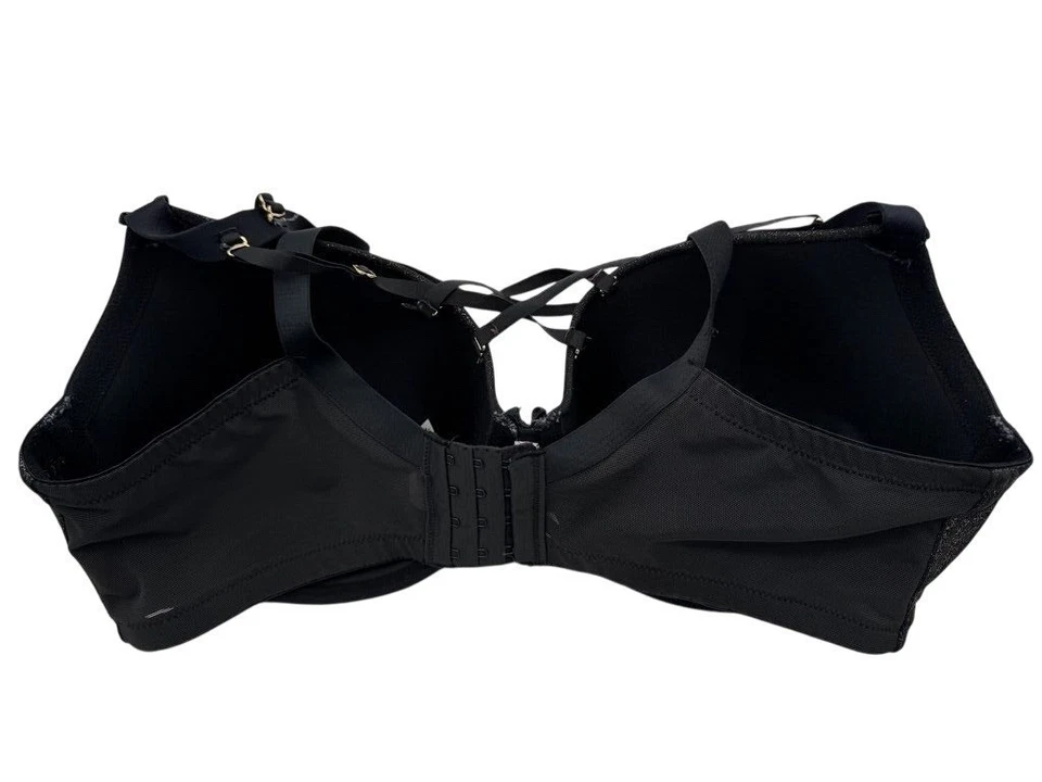 Sujetador Cacique Lane Bryant Boost Balconette Negro Brillante Encaje Tirantes Talla 40DDD Foto 2 de 4