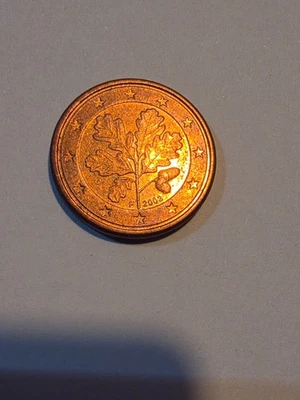 pièce 1 centime d’euro allemande feuille de chêne de 2002 Lettre F Très Rare - Photo 1/3