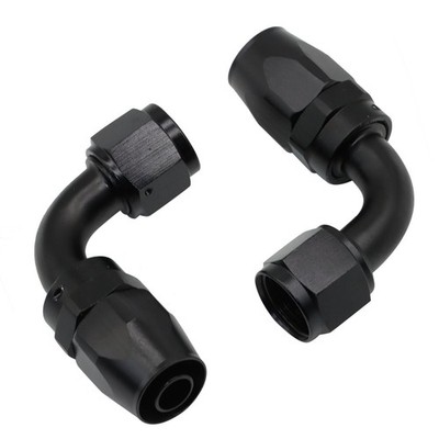 90°AN10 Full Flow Swivel Universal Aluminum Fitting Hose End Adapter Black NEW