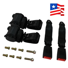 Retractable 3 Point Safety Seat Belt Car Vehicle Adjustable Belt Kit Straps *2
