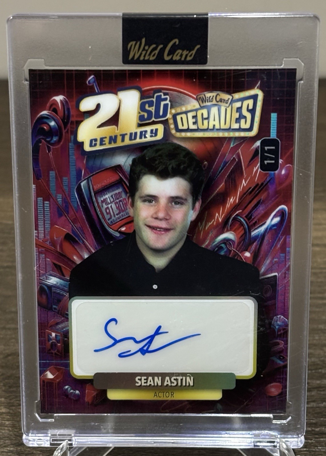 Sean Astin 1/1 Auto 21st Century Wild Card Decades Mint Condition!! Rare Find!