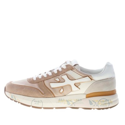 PREMIATA men shoes Beige suede and tech fabric Mick 7213 sneaker white leather