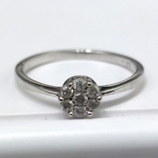 9ct Gold Ring Diamond 0.20ct Stones Write Gold Hallmark Ring Size P