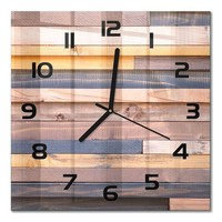 Glasuhr Glas-Wanduhr Aus GehäRtetem Glas Holzwand Schwarze Zeiger 30X30 Cm