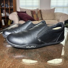 Kuru Kivi Shoes Slippers Mens Size 10 Black Leather Clog Comfort Walking Slip-On
