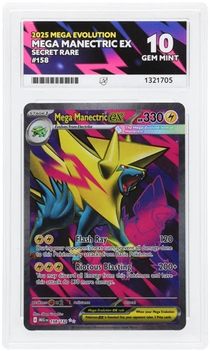 Pokémon TCG Mega Manrctric ex Mega Evolution 158/132 ACE 10 Gem Mint