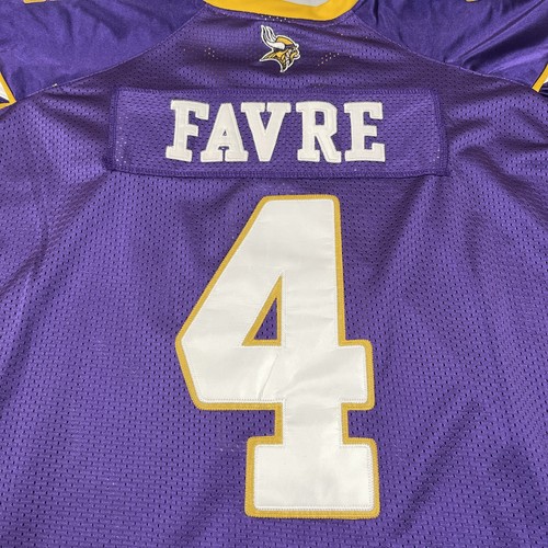 Minnesota Vikings Jersey Mens 2XL NFL Football Brett Favre 50th Patch Reebok - Picture 11 of 21