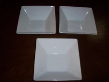 3 Macy's, The Cellar WHITEWEAR 6 1/2" Square Cereal/Soup/Dessert Bowls