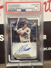 2024 1st Bowman Cooper Pratt * Chrome * PSA Auto Brewers Top Prospect RC