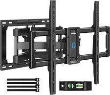 Pipishell Full Motion TV Wall Mount for 40–82 inch Flat or Curved TVs, Black 