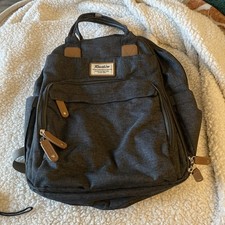  T Rugalino Backpack Diaper Bag NWOT Gray TONS OF POCKETS Plus Changing Pad