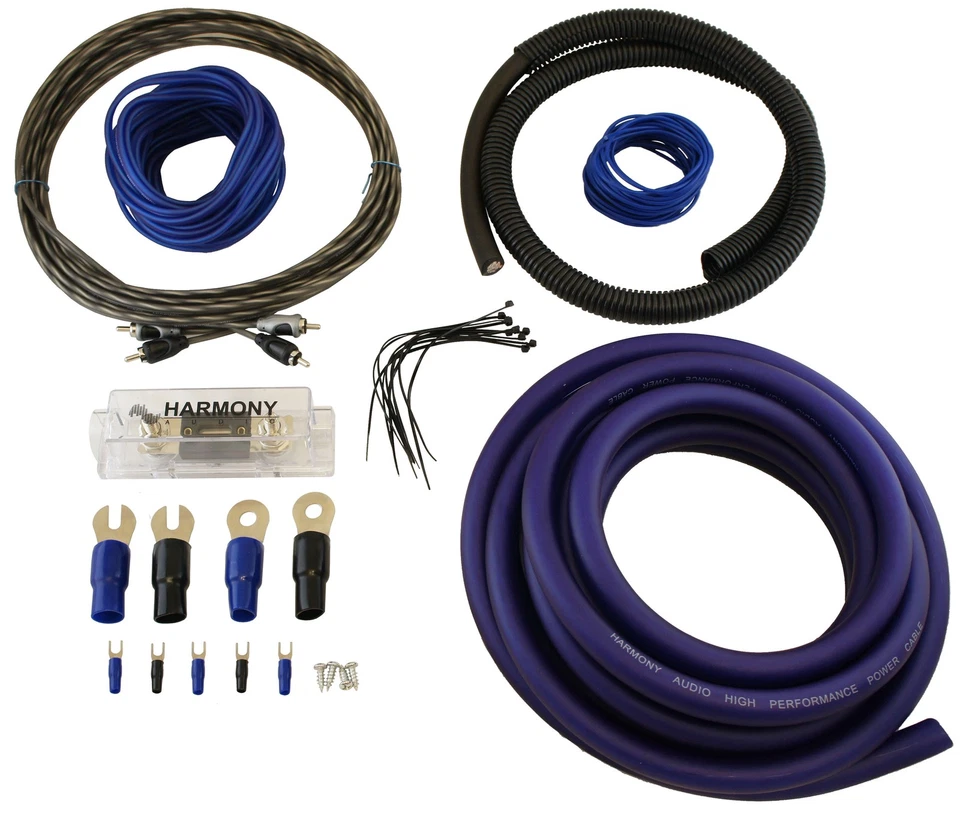 Harmony Audio HA-AK0 Car Stereo 1/0 Gauge 3000W Amp Amplifier Install Kit Nickel - Image 2 of 4