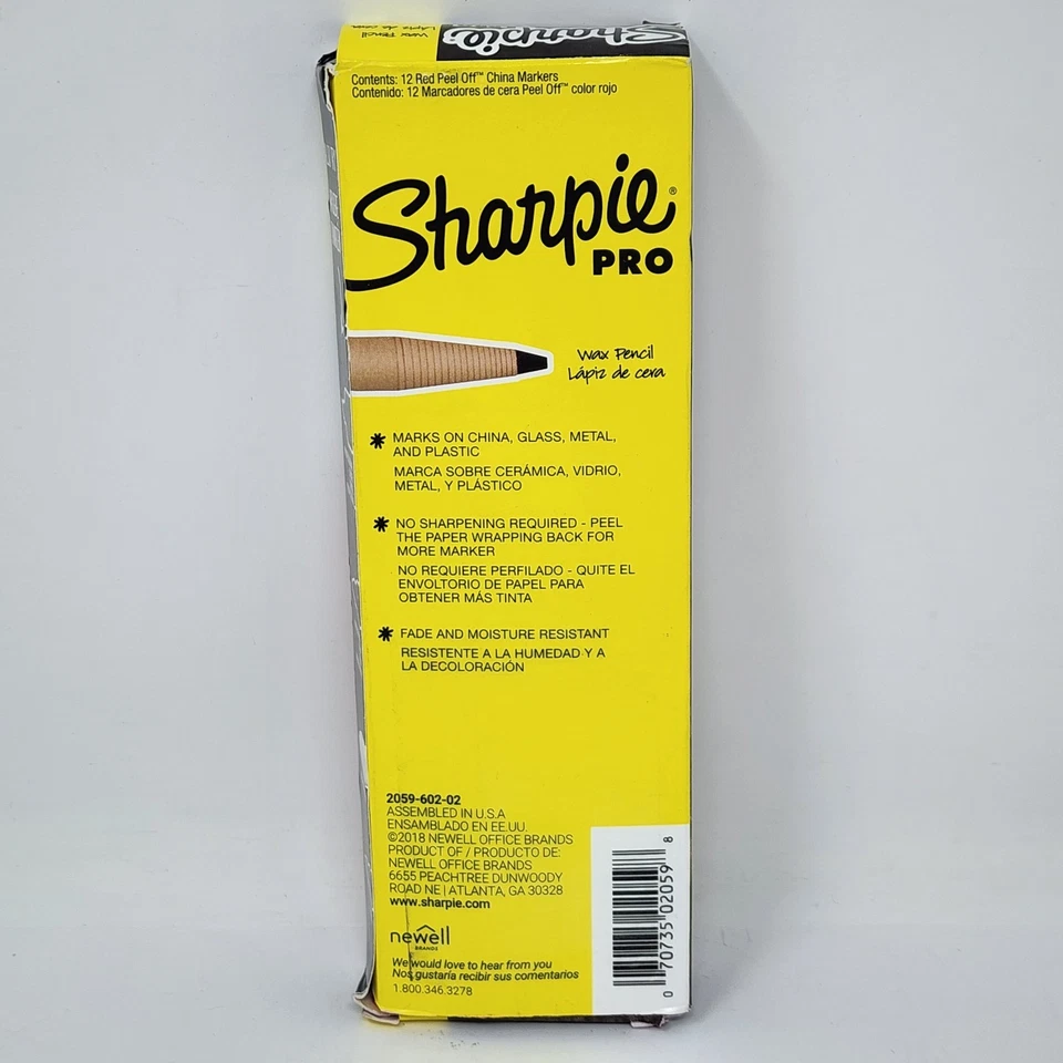 Sharpie Pro Wax Pencil Peel Off China Markers Mark on Glass & Metal (24 Pencils) - Image 2 of 4
