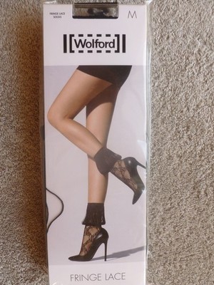 WOLFORD Fringe  Lace  Socks Größe: M 39 -  41 Farbe: black/schwarz NEU & OVP
