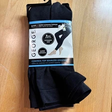 George Control Top Seamless Leggings Super Opaque Slimming Black Size C/D