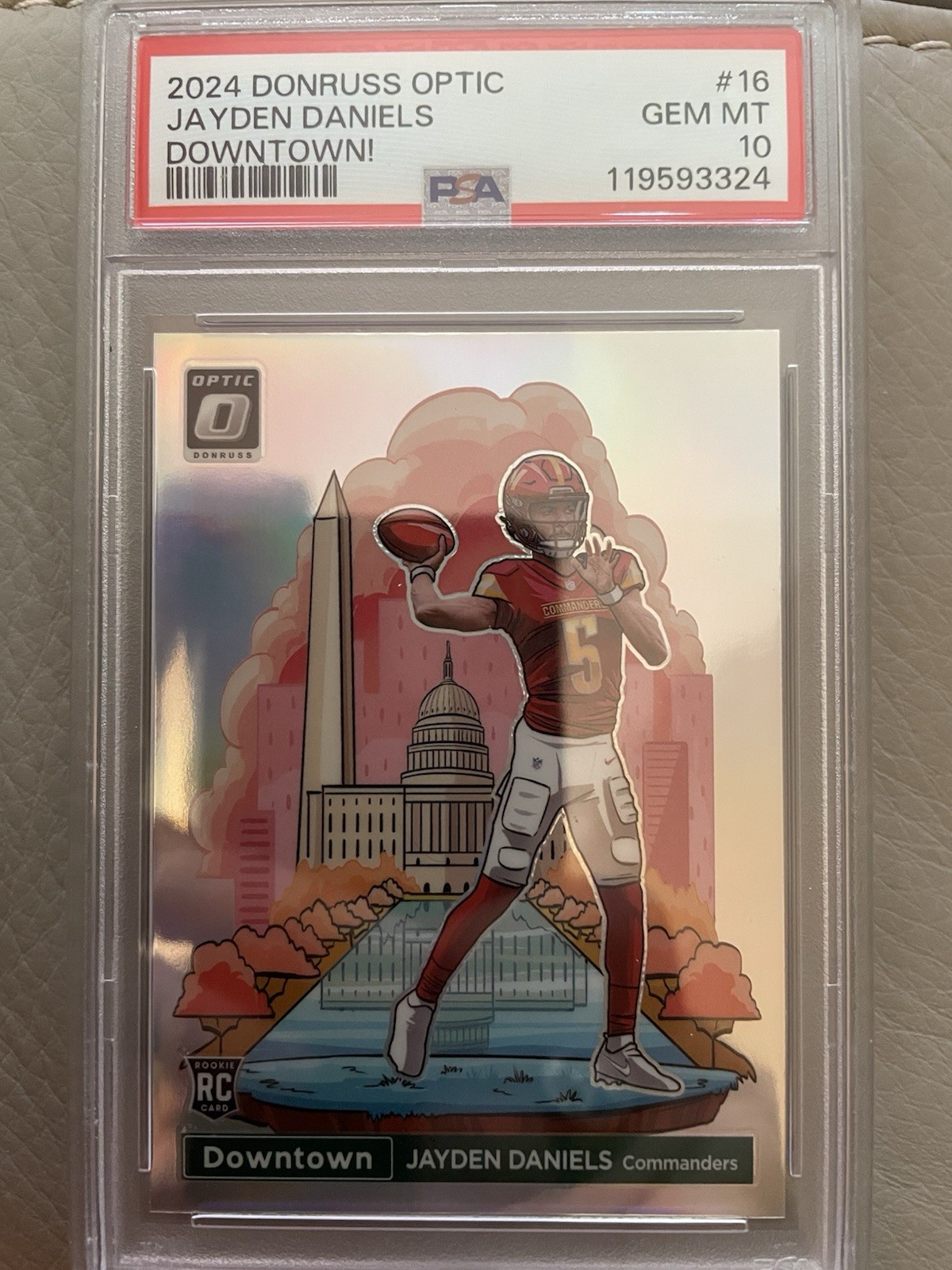 2024 PANINI DR OPTIC  #16 JAYDEN DANIELS DOWNTOWN ROOKIE RC PSA 10