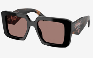 Prada PR 23YS Sunglasses - Black/Mauve Pink Tortoise Brown 51mm