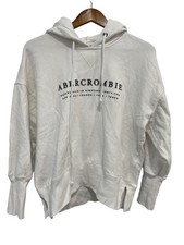 Abercrombie And Fitch Hoodie XS White Soft Collection Pullover Lounge Cozy