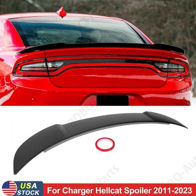 Matte Black Hellcat SRT Rear Spoiler Wing Lip For 2011-2023 Dodge Charger Sedan