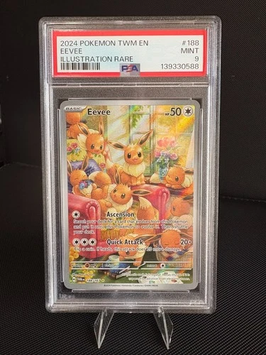 PSA 9 EEVEE 188/167 ILLUSTRATION RARE 2024 POKEMON TWM EN / TWILIGHT MASQUERADE
