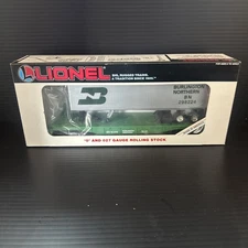 NIB Lionel O-27 Gauge 6-16308 Burlington Northern Piggyback Flatcar W/ Trailer