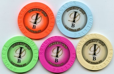 Desert Inn Set of 5 Roulette Chips Table B Las Vegas 1999 Obsolete
