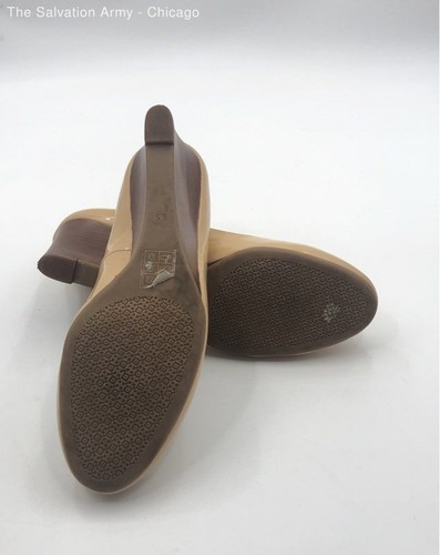 Tory Burch Womens Twiggie Beige Slip-On Wedge Pump Heels Size 8.5 - Picture 7 of 8