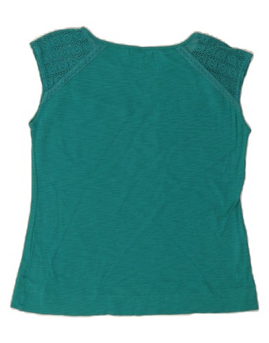 CHAPS Womens Petite Sleeveless Blouse Top UK 14 Large Green Cotton UA06 - Picture 2 of 3