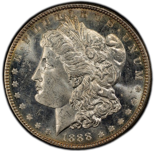 Morgan Silver Dollar 1888 PCGS MS-64 Proof-like! Nice lustrous piece! - Picture 3 of 8