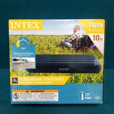 Open Box INTEX Twin Size Dura-Beam Standard Blow Up Mattress Air Bed 10'' Height