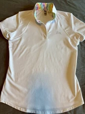 R.J. Classics Short Sleeve Shirt 37.5 Horse Show Equestrian White Youth 12 14 L