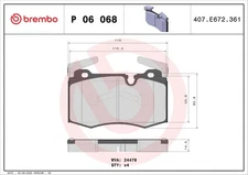 For Brembo P 06 068 brake pad set, disc brake P 06 068 brake pads set front, F