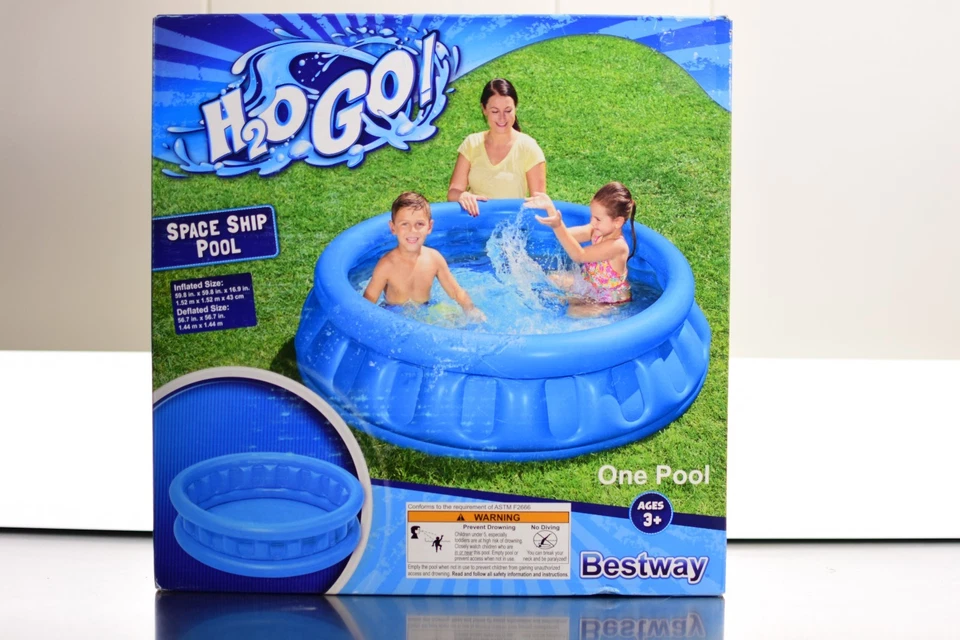 Nave espacial inflable Splash & Play inflable para niños piscina azul con bomba Foto 3 de 4