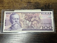👀MEXICO 1982 100 CIEN PESOS BANKNOTE HIGH GRADE UNC 👀