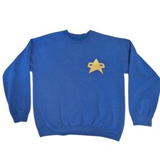 Vintage Star Trek Sweatshirt Comm Badge Logo Blue Unisex Crewneck Kirk Spock