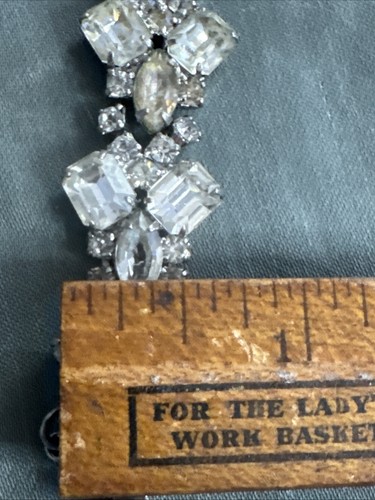 Vintage Bracelet Silver Tone Glass Crystal 7” - Picture 5 of 9