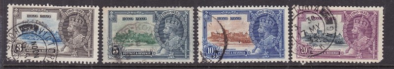 HONG KONG ^^^^sc#147-150 used 1935  OMNIBUS se t ( GEOV)  @x  dco 1730hk