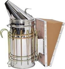 New Bee Hive Smoker Stainless Steel w/Heat Shield Beekeeping Equipment