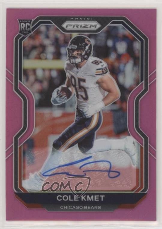 2020 Panini Prizm Rookie Pink Prizm Auto Cole Kmet #305 Rookie Auto RC 0jk3