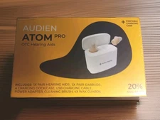 Audien Atom Pro OTC Hearing Aids + Portable Charging Case